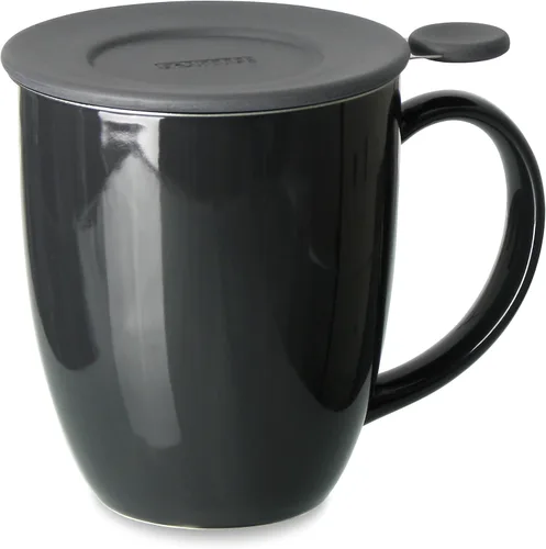 Vista 2 de FORLIFE Uni Brew-in-Mug con infusor de té y tapa, 16 onzas, color rojo