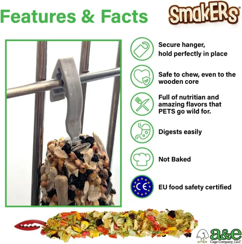 Vista 3 de Vitapol Smakers by A&E Cage Co - Palitos de golosinas para verduras – Paquete doble de palitos pequeños para animales – Golosinas naturales