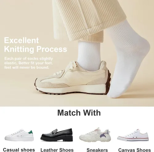 Vista 4 de J-BOX 108 pares de calcetines de algodón para mujer, calcetines de vestir suaves y cómodos para negocios y casual, por encima del tobillo, talla 6-11