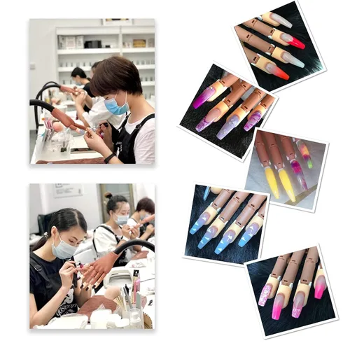 Vista 8 de LIONVISON Mano de práctica para uñas acrílicas, manos de práctica flexibles con dedos y kit de uñas, cepillo de polvo acrílico, herramientas