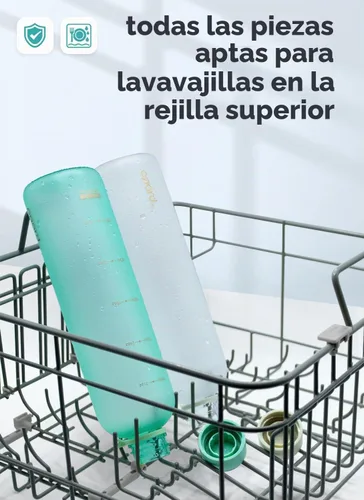 Vista 2 de Opard Botella de agua delgada de 32 onzas, botella de agua de plástico apta para lavavajillas, sin BPA, parte superior de rosca a prueba de fugas