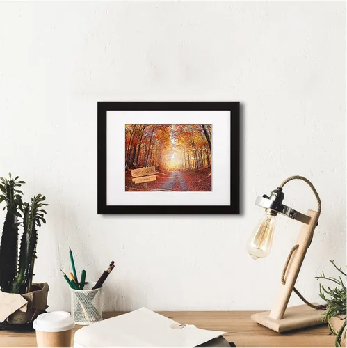 Vista 7 de Autumn Path - Lienzo personalizado o impresión fotográfica y obra de arte enmarcada con nombres de pareja, fecha especial en impresiones, gran
