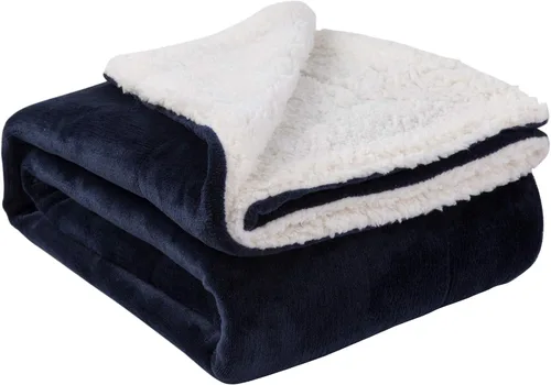 Vista 27 de NANPIPER - Manta de forro polar Sherpa, suave y esponjosa, mantas individuales para sofá, color negro, de 60x80 pulgadas