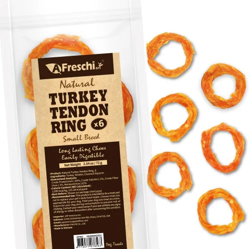 Vista 11 de A Freschi srl Tendones de pavo para perros, golosinas saludables para perros de origen estadounidense, masticables para cachorros sin piel cruda