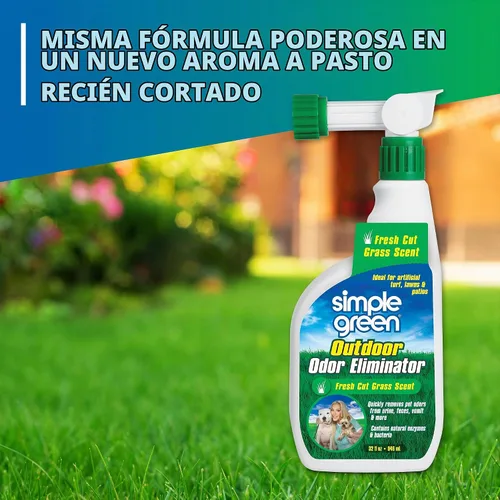 Vista 3 de Simple Green Eliminador de olores para exteriores, aroma a hierba recién cortada, 1 galón + 32 onzas