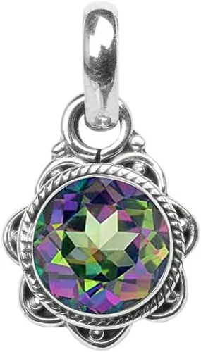 Vista 3 de Collar con colgante de plata de ley 925 con piedras preciosas naturales hechas a mano, regalo de Navidad