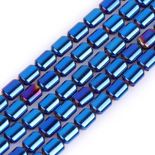 Vista 20 de Cuentas de hematita para hacer joyas, piedras preciosas semipreciosas de 0.394 x 0.551 in, color azul con revestimiento metálico, 15 pulgadas JOE