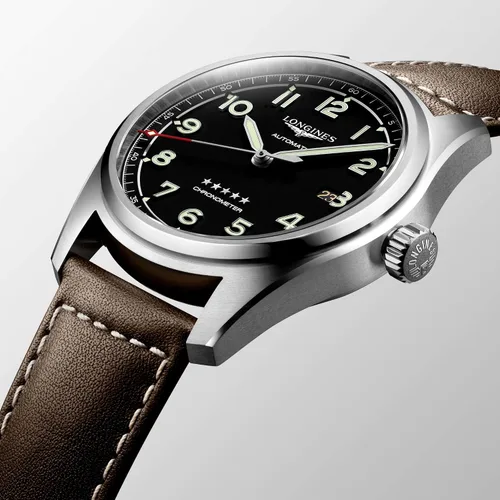 Vista 2 de Longines Espíritu automático esfera negra reloj de los hombres L3.811.4.53.0