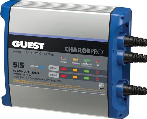 Vista 8 de Guest 2707A Guest - Cargador de batería a bordo 8A/12V, 2 bancos, entrada de 120 V