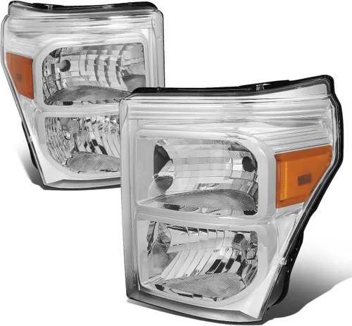 Vista 11 de DNA MOTORING Conjunto de faros delanteros compatible con 11-16 F-250 / F-350 / F-450 / F-550 Super Duty, ámbar negro, HL-OH-FSU13-BK-AM