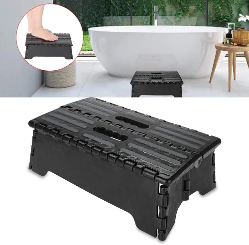 Vista 2 de Taburete plegable portátil para adultos y niños, silla de escalón con capacidad para hasta 300 libras para ancianas, embarazadas, baño, dormitorio