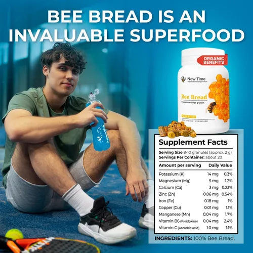 Vista 5 de Pan de abeja orgánico - Polen fermentado natural, multivitamínico para el crecimiento de los senos, superalimento para hombres, mujeres, proteínas