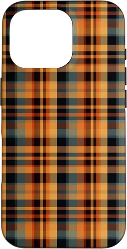 Vista 20 de Plaid Orange Brown Fall Harvest Muted Colors Print Pattern Case for iPhone 17