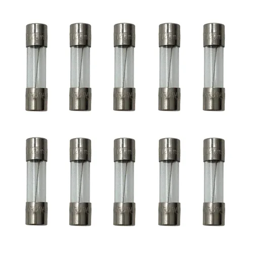 Vista 3 de Vidrio T125mAL250V 0.197x0.787 in lento para altavoces Fusible 125mAMP 0.125AMP 10PCS (T125mA)