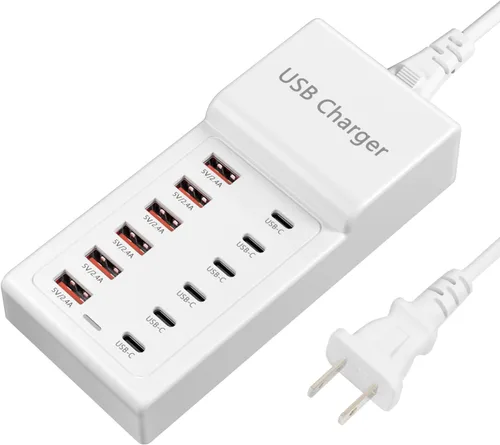 Vista 9 de Paquete de 3 cargadores tipo C con cable de 1.8 m de carga rápida para iPhone 17/16/15, bloques de carga USB C de 25 W súper rápidos para Samsung