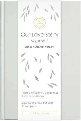 Vista 6 de Promptly Journals, Nuestra historia de amor Volumen 2: 21 a 40 aniversario (Gris, Lino) Diario de recuerdos de pareja