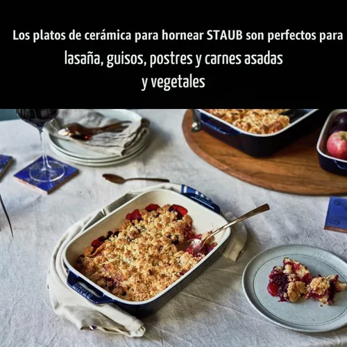 Vista 2 de Staub - Juego de moldes rectangulares para hornear, 2-piezas, Azul oscuro