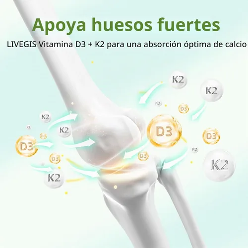 Vista 5 de Suplementos de vitamina D3 K2 con certificación NSF para huesos