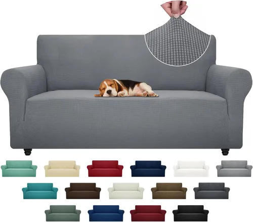 Vista 90 de ZNSAYOTX Funda súper elástica para silla (30"-47"), nuevas fundas de silla a rayas para sala de estar, aptas para perros y mascotas, protector