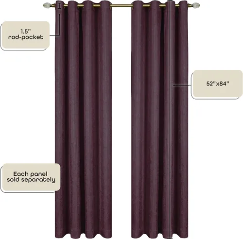 Vista 4 de Achim Home Furnishings cortinas blackout con arandelas