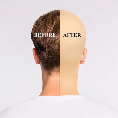 Vista 4 de Gorra sin cabello para Halloween, gorras sin cabello para maquillaje, peluca sin cabello, accesorio de disfraz para adultos, mujeres y hombres, Tez