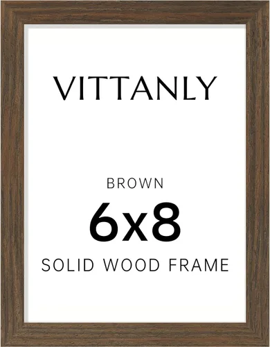 Vista 39 de Vittanly - Marco de fotos de 4 x 6 pulgadas de madera maciza con plexiglás, incluye paspartú de 3,5 x 5, para colgar en la pared o poner sobre una