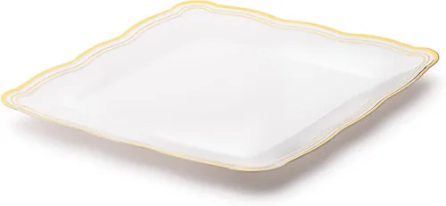 Vista 7 de Posh Setting - Bandejas de plástico blanco para servir, paquete de 6, bandejas de plástico pesado para servir fiestas de comida, platos y bandejas