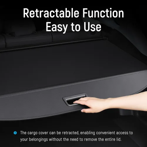 Vista 7 de Cubierta de carga compatible con Toyota RAV4 2018 2017 2016 2015 2014 2013, accesorios de lona de textura retráctil, cubierta de maletero, protector