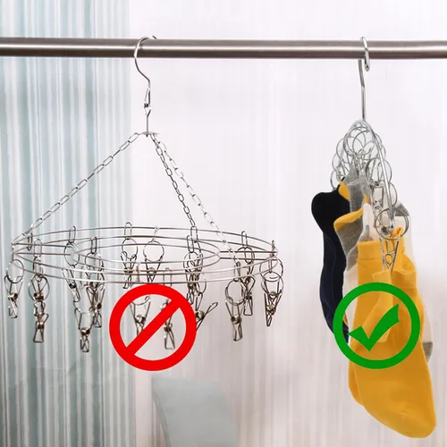 Vista 2 de Toplife Percha de ropa con 10 clips, juego de 4 tendederos (interiores)