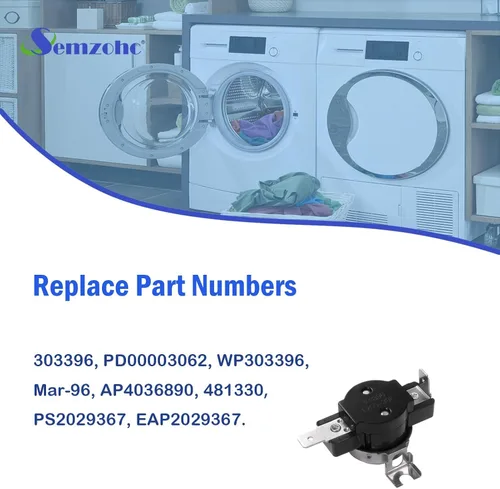 Vista 5 de 303396 WP303396 Secador Termostato de Límite Alto L200-30F Ajuste para May-Tag Secador MDE7600AYW, PS2029367 AH2029367 EA2029367