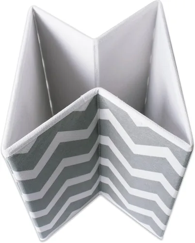 Vista 2 de DII Contenedor de almacenamiento de poliéster no tejido, Chevron, gris, juego pequeño de 4