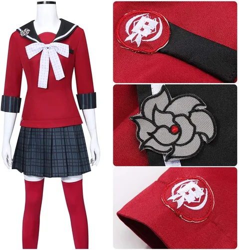 Vista 3 de Cos-Love Anime Danganronpa V3 Harukawa Maki Cosplay disfraz de uniforme de escuela para Halloween
