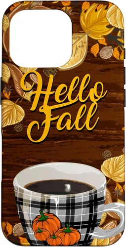 Vista 20 de Funda para iPhone 16 Hello Fall Leaves Coffee Cup Pumpkin Autumn Thanksgiving Case