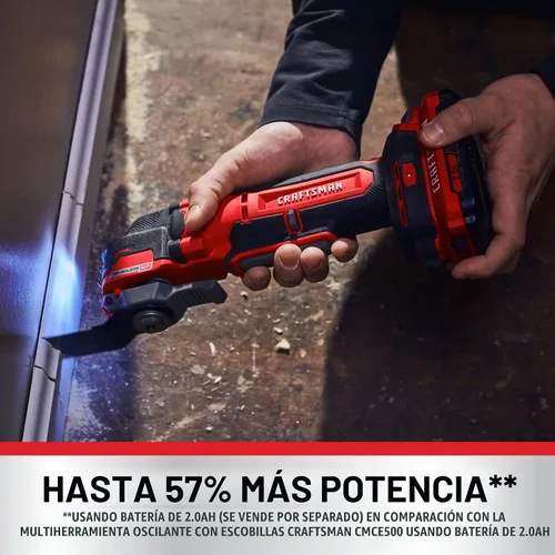 Vista 3 de CRAFTSMAN Herramienta oscilante inalámbrica V20, multiherramienta, hasta 19,000 OPM, solo herramienta desnuda (CMCE565B)