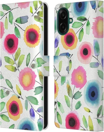 Vista 140 de Head Case Designs Officially Licensed Ninola Ditsy Flowers Yellow Nature Bold Leather Wallet Case Compatible with Samsung Galaxy A07 4G