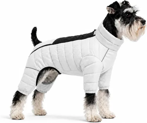 Vista 60 de Suéter para Perro ArmyGreen, Resistente al Viento, Reflectante - Chaqueta de Invierno Dirigible para S, M, L - Cremallera, Tallas Ajustables Verde