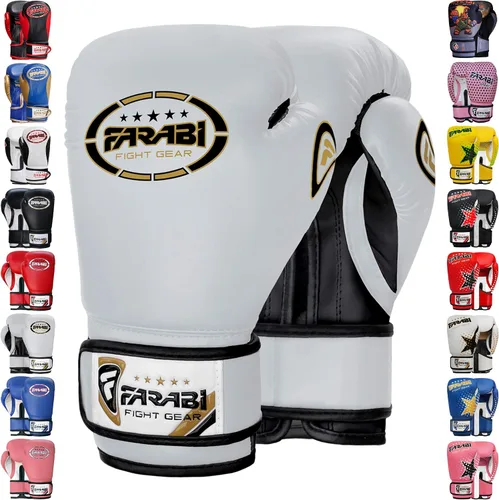 Vista 16 de Farabi - Guantes de boxeo para niños, para Muay Thai, Kick Boxing, entrenamiento, MMA, saco de boxeo