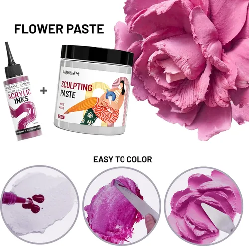 Vista 3 de KAMENSKAYA Sculpture Paste - Paper Paste for Sculpting - White Matte, 250 ml (8.45 fl oz)