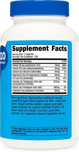Vista 5 de Nutricost Electrolyte Complex Advanced Hydration (120 cápsulas) – 8 electrolitos hidratantes y vitaminas, sin gluten, sin OGM, vegetariano