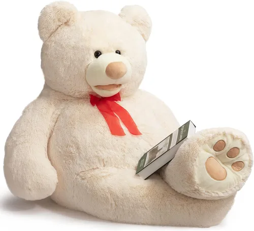 Vista 7 de HollyHOME Oso de peluche gigante de 5 pies con huellas grandes, regalo de San Valentín, 5 pies, color beige
