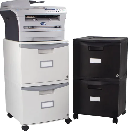 Vista 11 de Storex Archivador móvil de dos cajones, 2 cajones de archivo legal/tamaño carta, negro/azul, 14.75 x 18.25 x 26 pulgadas