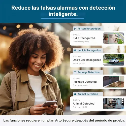 Vista 3 de Cámara de seguridad Arlo Pro 2K HDR (6ª generación, lanzamiento 2025) 2 cámaras + 2 paneles solares + 6 meses de plan Secure Plus - Cámara