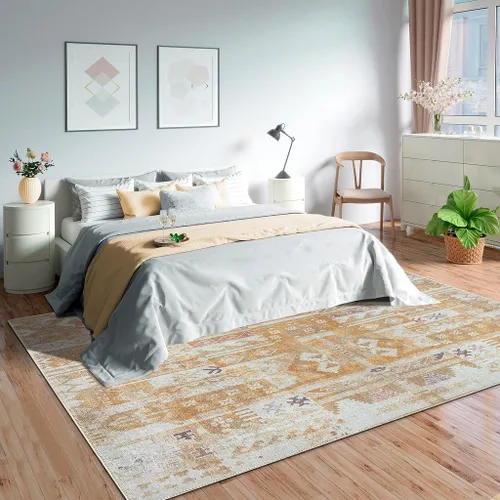 Vista 34 de GLN Rugs Traditional Collection - Alfombra de felpilla lavable a máquina, tradicional lavable, antideslizante, alfombra de felpilla de pelo corto