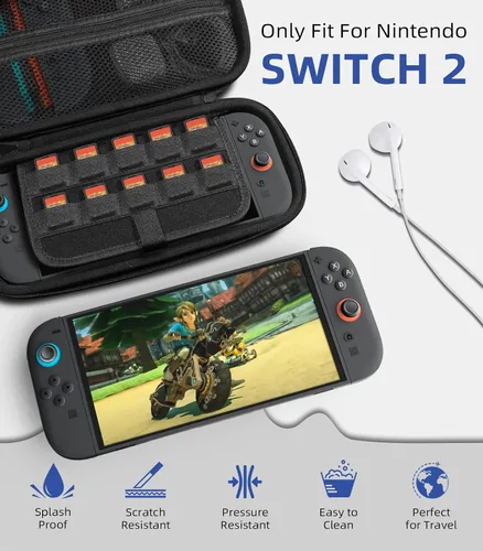 Vista 63 de TiMOVO Carrying Case for Nintendo Switch 2 (2025), Large Capacity Protective Hard Shell Portable Travel Case Pouch for Switch 2, with 10 Game Card