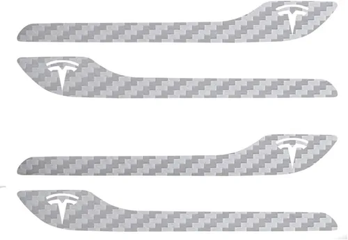 Vista 27 de IPG Kit de 4 calcomanías para manija de puerta de Tesla Model 3/Model Y (juego de 4) con logotipo de Tesla (fibra de carbono negra)