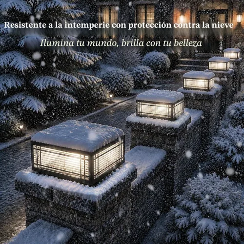 Vista 5 de Luces de poste al aire libre cableadas, modernas lámparas de pilar de valla