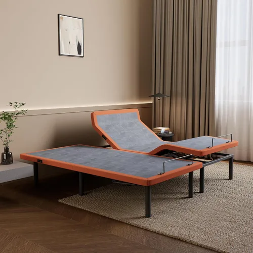 Vista 16 de ESHINE Base de cama ajustable individual XL con colchón híbrido de 14" Inclinación de almohada, control por aplicación inteligente, gravedad cero