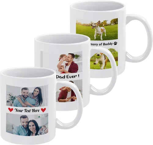 Vista 12 de Taza de café personalizada con diseño de taza de café personalizada con texto fotográfico y logotipo, regalos personalizados de Navidad para hombres