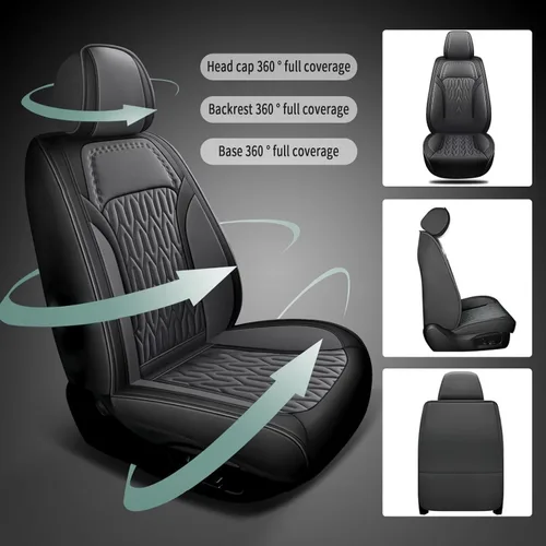 Vista 4 de AOMSAZTO Funda de asiento delantero compatible con GMC Canyon 2015-2025, protector de cojín de asiento de automóvil, fundas de asiento impermeable