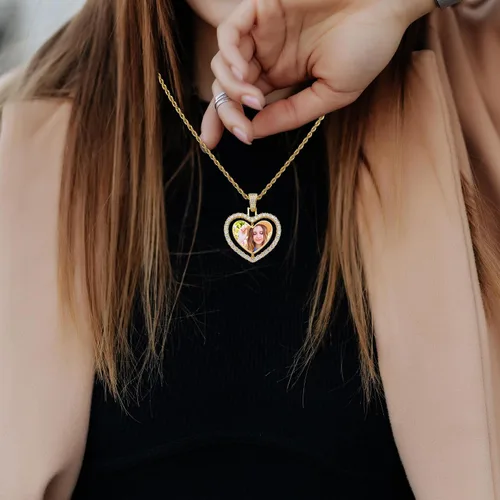 Vista 7 de shumei Collar con foto personalizada para hombre, colgante de regalo personalizado para mujeres, medallón de memoria, collar con etiqueta de perro